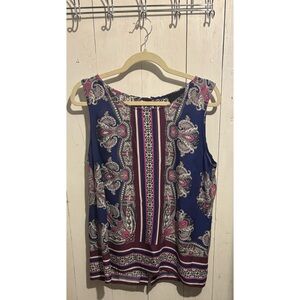 Cynthia Rowley Blue and Pink Paisley Blouse